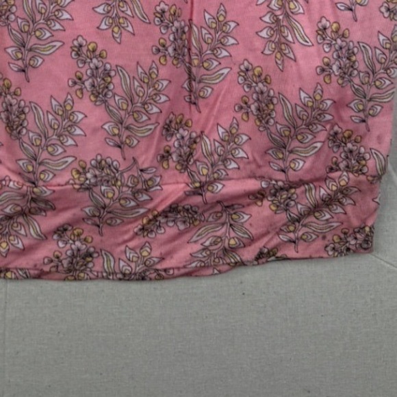 New Loft Leaf Print Sleeveless Blouse size Medium Pink‎ - Picture 5 of 8